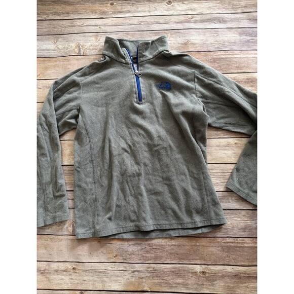 The North Face 1/4-zip quarter zip fleece Asphalt Grey Heather Boys Large 14/16 - Picture 1 of 6